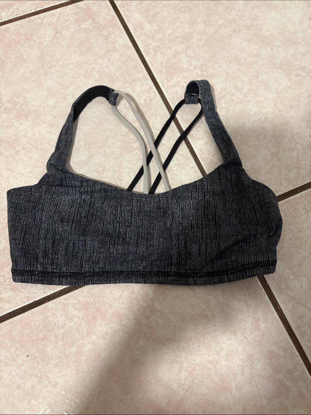 lululemon athletica Charcoal Heather Strappy Sports Bra